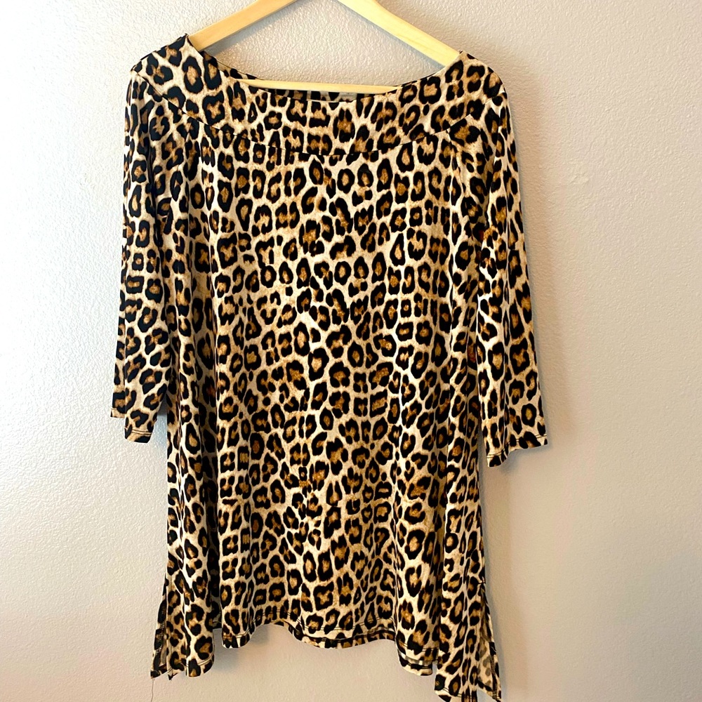 Chicos Leopard Blouse Size 2